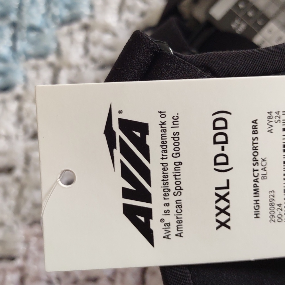 Avia XXXL (D-DD) Non Wire High Support Black Bra *Flawed* - Picture 3 of 14